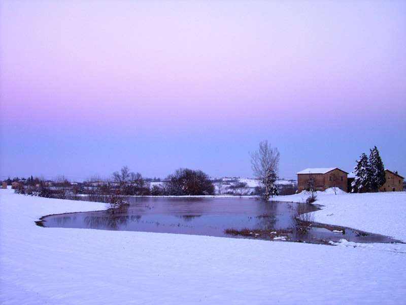 The lake after the sunset